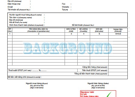 mẫu hóa đơn điện tử