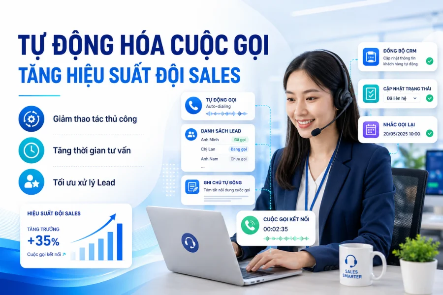 Tự động hóa cuộc gọi để tăng hiệu suất đội ngũ Sales