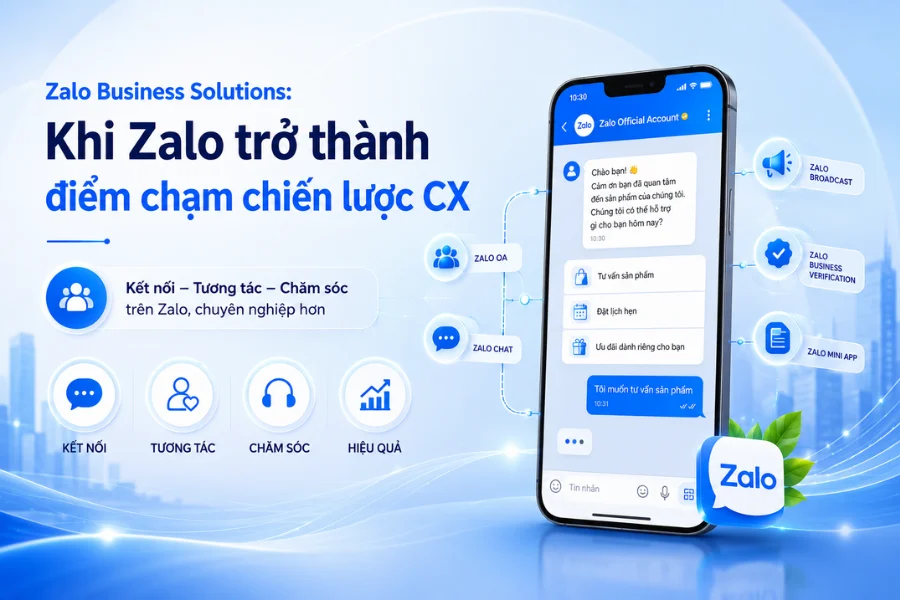 zalo business solutions: khi zalo trở thành điểm chạm chiến lược CX